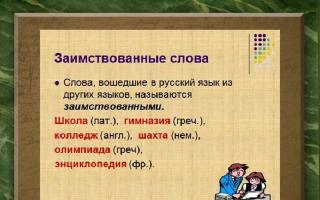 Lesson summary and presentation in Russian language